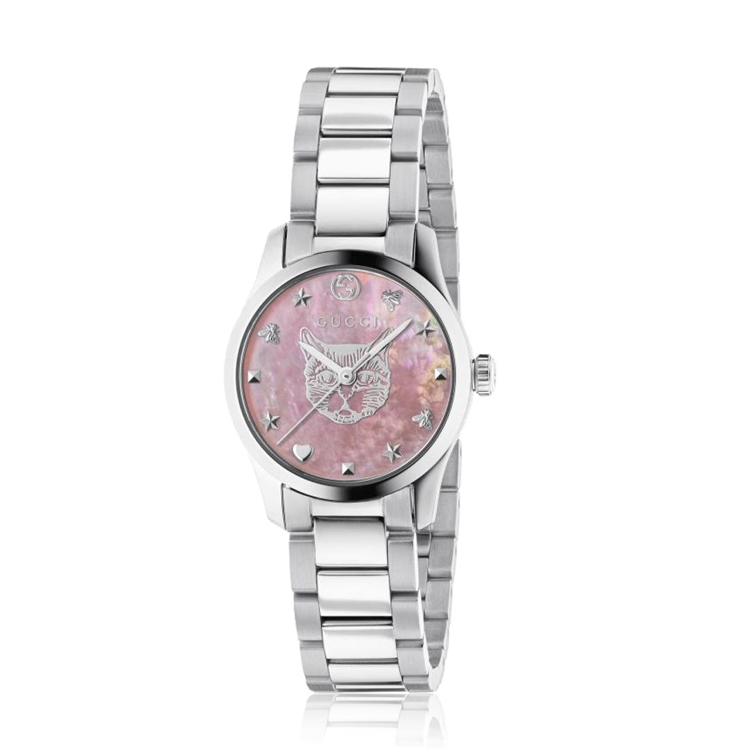 Gucci G-Timeless Feline Pink Mother of Pearl Watch