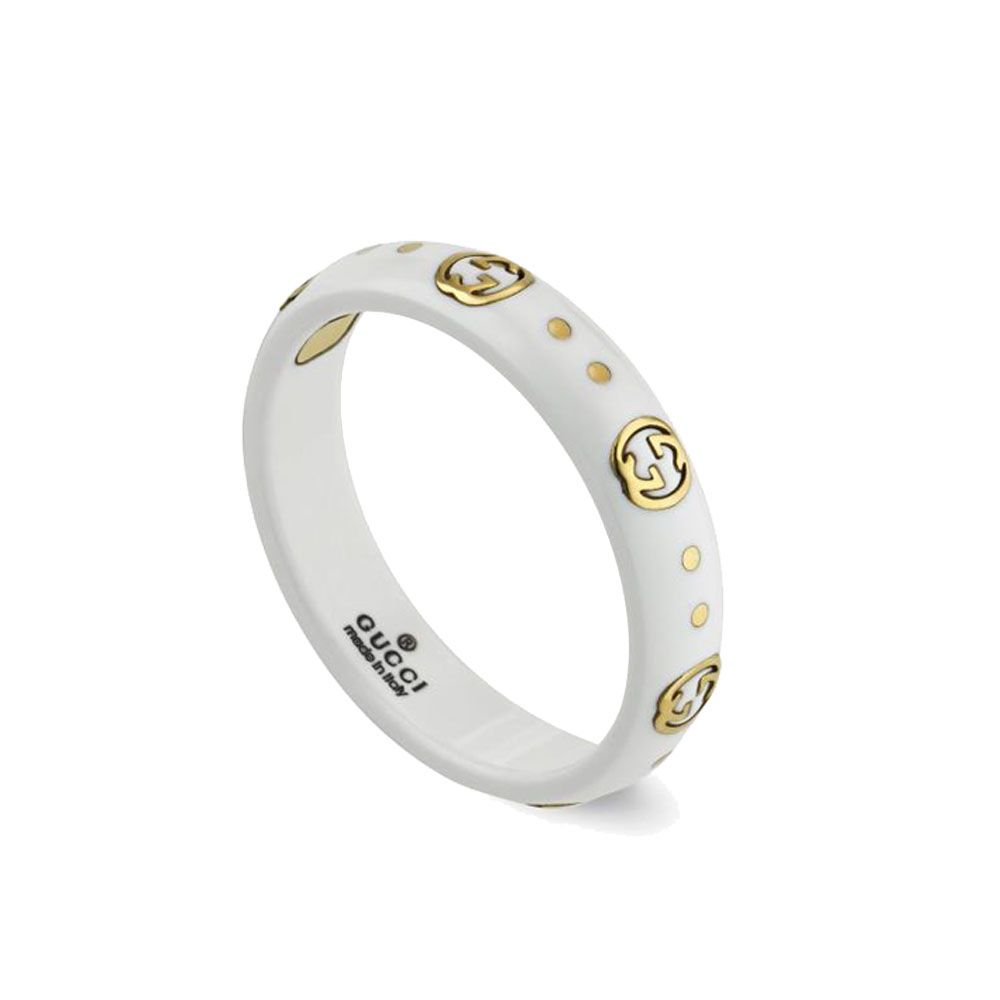 Gucci Icon 18ct Gold & White Zirconia Ring