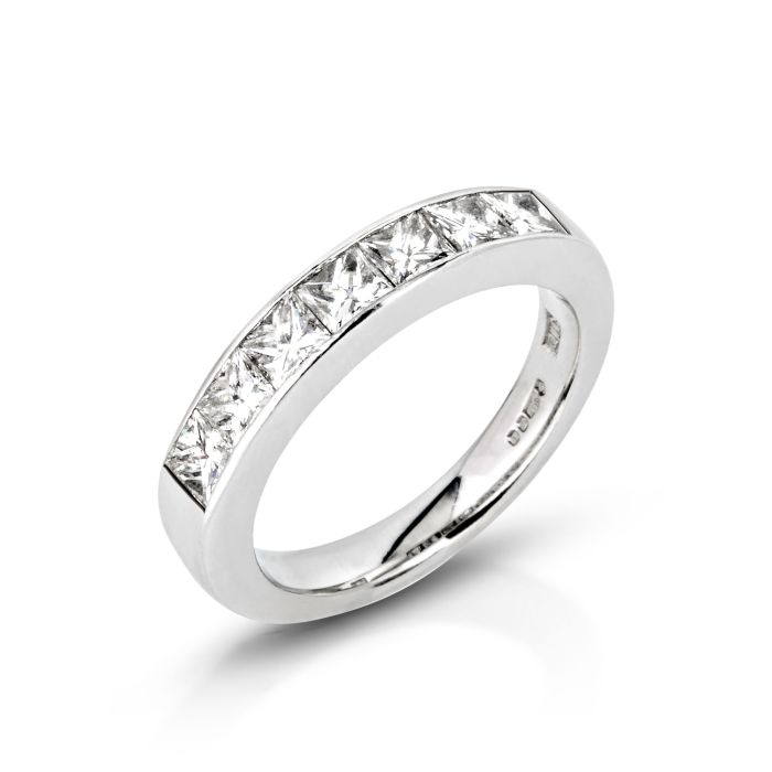 14k Channel Setting Princess Cut Half Eternity Diamond Ring – FERKOS FJ