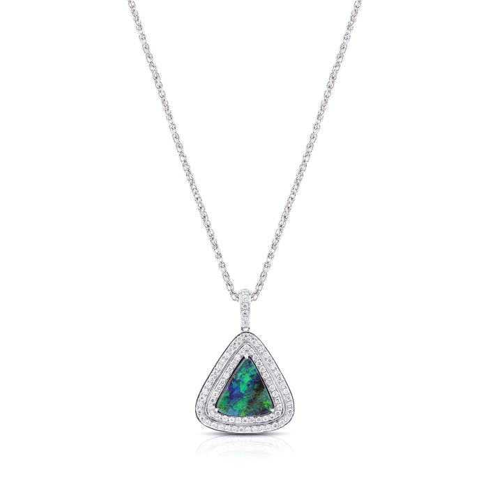 7.41ct Black Boulder Opal Necklace, Sterling Silver | Burton's – Burton's  Gems and Opals