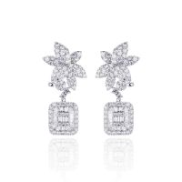 Lumbers Diamond Cluster Drop Earrings