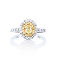 Lumbers 18ct yellow & white gold diamond oval ring