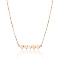 Luxe 9ct Rose Gold 18" Chain with Row of Hearts