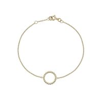 Luxe Luxe 9ct Yellow Gold Beaded Circle Bracelet