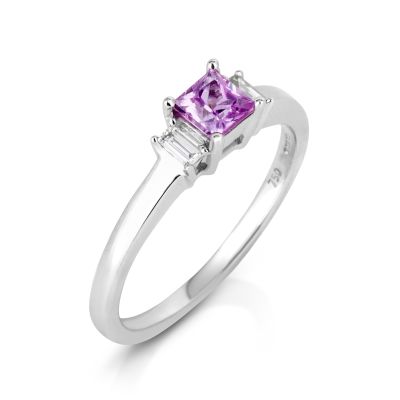Lumbers Pre-Owned 18ct Gold Pink Sapphire & Diamond Ring
