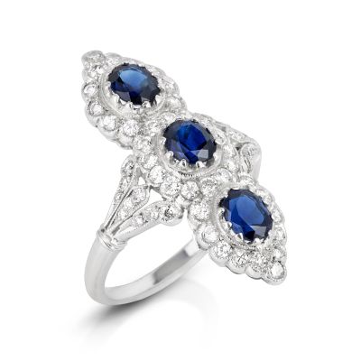 Lumbers PRE-OWNED 18CT GOLD SAPPHIRE & DIAMOND RING