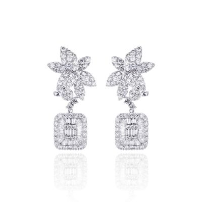 Lumbers Diamond Cluster Drop Earrings