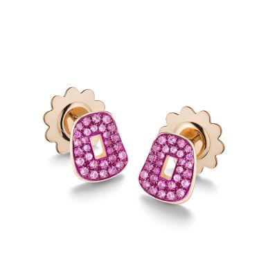 Mattioli Mattioli 18ct Gold & Pink Sapphire Puzzle Earrings