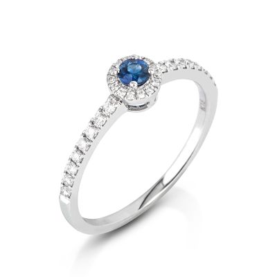 Lumbers 18ct Gold Sapphire & Diamond Promise Ring