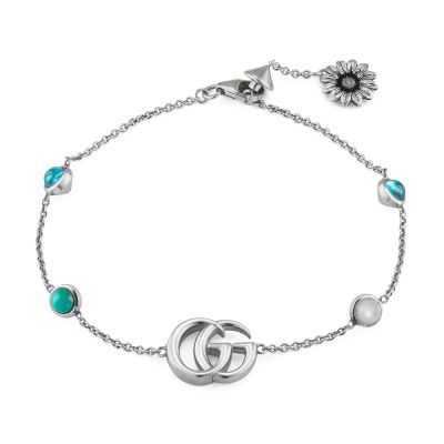 Gucci Gucci GG Marmont Silver Bracelet with stones