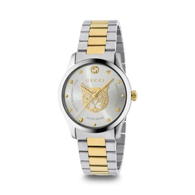 Gucci Gucci G-Timeless Bi-Colour Watch with Feline Dial