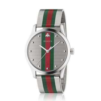 Gucci Gucci G-Timeless Green & Red Mesh Watch