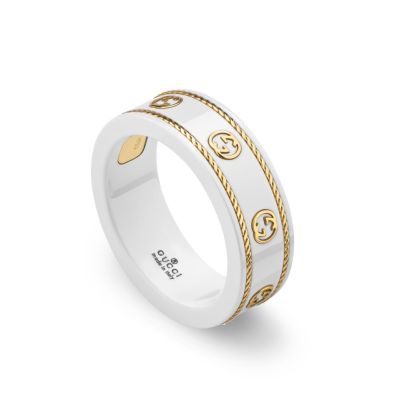 Gucci Gucci Icons White Zirconia & 18ct Gold Ring