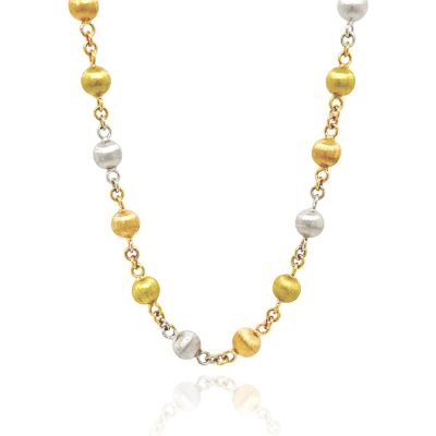 Lumbers Pre-Owned 18ct Tri-Gold Bead Link 17" Chain