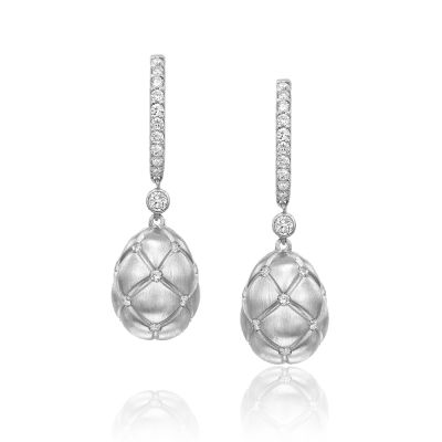 Faberge Faberge Treillage 18ct & Diamond Egg Earrings