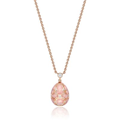 Faberge Faberge Heritage 18ct Diamond & Pink Egg Necklace