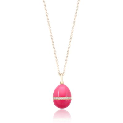 Faberge Faberge Essence 18ct Gold Neon Pink Egg Pendant