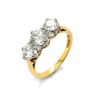 Lumbers Pre-Owned 18ct Gold 1.20cts 3 Stone Diamond Ring
