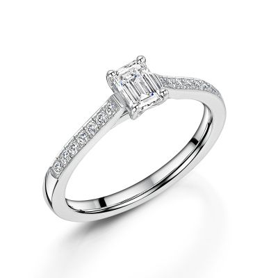 Love Lumbers Love Lumbers Platinum 0.50ct Emerald Cut Diamond Ring